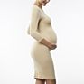 Women's Long Sleeves Seamless High Elasticity Daily Wear or Bady Shower Pregnancy Bodycon Maternity Dress