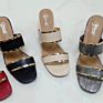 Women's Shoes Embossed Rubber Thick Heel Slippers Sandals Outdoor Beach Designer Sandals