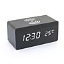 Wooden Digital Led Alarm Clock with Wireless Phone Charging Table Clock Promotional Gift Logo Design Desktop Clock