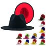 Wool Felt Red Bottom Double Sided Fedora Hats Two Tone Fedora Hat Women