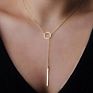 Yearly First Ultralow Crystal Necklace Bar Pendant Chain Choker Necklace