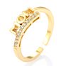 Yiwu Enamel Ice Out Diamond Square Love Moon Rings Gold Rings for Women Lovers Mom