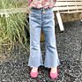 Yk0651A Girls' Jeans Children's Casual Flared Pants Baby Wide-Leg Denim Trousers