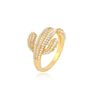Ymring-303 Xuping Jewelry Creative Design Cactus Inlaid Pearl Novel 14K Gold-Plated Diamond Open Ring