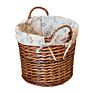 Yrmt Handmade Woven Wicker Laundry Storage Basket Hamper Fabric Liner with Handle