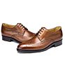Yuhuang round Toe Full Brogues Full Grain Calf Leather Bespoke Mens Handmade Shoes