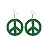 Yuluch Design Earrings Jewelry Peace Sign Glitter Women Hollow Out Wood Earrings Wooden Earrings for Gifts