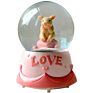 Z16357A Wedding Decor Love Resin Crafted Water Musical Snow Globe Souvenir Snowball Christmas Insert Led Light Snow Dome