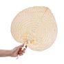 Z846 Traditional Chinese Craft Wedding Gifts Peach Wicker Natural Color Palm Fans Handmade Palm Leaves Hand Fan