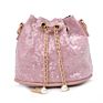 Zogift Trend Pu Leather Glitter Kids Mini Bucket Bag Cute Girl Sequin Cross Shoulder Chain Bag