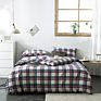 100% Cotton Nude Bedding Sets Bedsheets Fitted Bed Sheet Microfiber Antistatic Fabric Plaid Bed Sheet