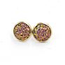 12Mm Druzy Drusy Earrings Resin Cabochon Earrings Gold Stud for Women Men Girl Jewelry Gift