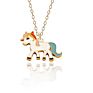 18 Models Cartoon Cute Unicorn Horse Pendant Necklace