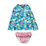 2 Piece Suit Sun Protection Rash Guard Set Girl Beach Long Sleeve Swim Shirt Shorts Set Kids Swimsuit