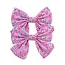 2Pcs/Pair 24 Colors Vintage Linen Fabric Bow Hair Clip Korean Headwear Ponytail Clip Simple Fabric Girl Hair Bows