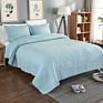 3 Pcs Machine Washable American Style Solid Color Embroidery Cotton Quilts Bedding Sets Quilt for , Own Use