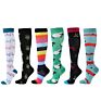 4 Pair Design High Running Travel Logo Nurse Nursing Socks Compression Set