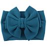7" Kid Accessories Bows Soft Elastic Waffle Headband - Solid Color Top Knot Headwear for Baby Girl