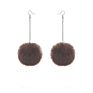 Autumn and Long Dangle Earrings Fluffy Pom Pom Earrings for Women