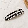 Black and White Fabric Hair Bb Clip for Elegant Lady Tick Tack Clip Hair Accessories for Thin Hair
