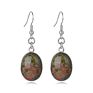 Cliobeads Goldstone Green Aventurine Tiger Eye Gem Stone Earrings Oval Dangle Drop Earrings
