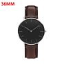 Customized Logo Classical Ultra Thin Minimalist Simple Design 40Mm 36Mm Rose Gold Case Black Leather Strap Mens Watch