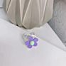 Cute Transparent Resin Ring for Women Simple Colorful Acrylic Ring Jewelry Cartoon Acrylic Flower Resin Rings