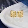 Cz Diamond Simple Ear Cuffs 18K Gold Plated Clip on Earrings Non Pierced for Women