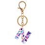 Direct Real Flower Resin Accessory Colorful Girl Alphabet Acrylic 26 Letters Resin Keychain