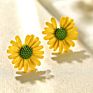 Flower Personality Small Fresh Petals Earrings Female Temperament Simple Metal Flower Stud Earrings