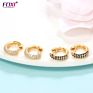 Foxi Korean Jewelry 18K Huggies Hoop Earring Women Gold Earrings Cz Stone Korean Earrings for Women