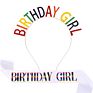 Glitter Birthday Girl Sash Rhinestone Happy Birthday Headbands Set for Girls Birthday Party Supplies