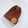 Hf Candy Color Smiley Face Label Warm Knitted Hat