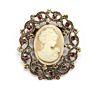 Jaenones Vintage Rhinestone Brooches Queen Head Portrait Brooch Cameo Brooch Sets