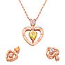 Krkc Women Jewelry 925 Sterling Silver 18K White Rose Gold Plated Garnet Gemstone Heart Shape Pendant Heart Necklaces