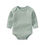Long-Sleeve 100% Cotton Baby Bodysuit Multi-Color Unisex Baby Solid Boy Rompers