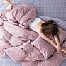 Luxury Simple Quilt Cover Bedding Set 100% Cotton Twill Small Fresh Double Bed 4 Pcs Bed Sheet Set