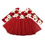 Lz Children Pink Rainbow Printing Tutu Dress for Kid Valentines Day Longsleeve Baby Girl Dress Party Dresses
