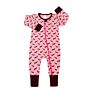 Newborn Cotton Print Long Sleeve Zipper Style Baby Kids Stripe Cheetah Leaf Print Autumn Zip up Bodysuits Sleeper Romper
