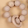 Custom Non-Toxic Wooden Teething Toy Silicone Beads Baby Teether