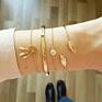 Open Watch Bracelet Set 5Pcs/Set Gold Chain Moon Leaf Crystal Geometry Women Charm Cuff Beach Jewelry Drop Shipping P