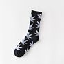 Professional Colorful Tube Sports Socks Bamboo Maple Leaf Socks Design Hemp Weed Leaf Socks