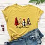 Retro Merry Christmas Trees T-Shirt Cute Women Holiday Gift Shirt