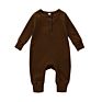 Newborn Baby Ribbed Cotton Baby Girls Boys Jumpsuit With Button