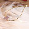 Single Stone Gold Chain Adjustable Crystal Bracelets Natural Nugget Quartz Crystal Simple Bracelet