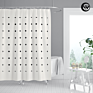 Sublimation Geometry Pattern Bathroom Shower Curtain, Washable 100% Polyester White Bathroom Curtains/