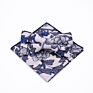 Tie Gift Box White Dress Mens Neck Printed Bowtie Adjustable and Pocket Square Set Linen Bow Ties