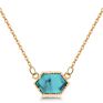 Turquoise Diamond Pendant Necklace Simple Clavicle Chain Multicolor Crystal Cluster Christmas Gift