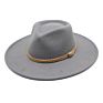 Wide Brim Fall Color Wool Felt Fedora Hats Cotton Polyester Dark Color Solid Plain Jazz Hat 9Cm 9.5Cm Brim