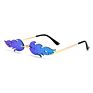 Women Party Decor Glasses Trend Green Fire Flame Shaped Sunglasses